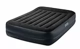 Intex Erwachsene Queen Pillow Rest Raised Airbed W/Fiber-Tech Bip, Top: Black/Bottom: Blue, 152 x 203 x 42 cm, 64124