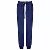 B-well Ricci Medizinische Schlupfhose Jogger 7 Taschen mit elastischem Bund und Gesäßtaschen Krankenhaus Uniformhose Anti-Falten mit Elasthan (Blau, XL)