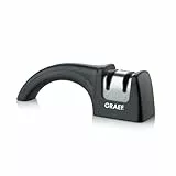 GRAEF maueller Messerschärfer Pronto Schwarz mit CrissCross-Schärftechnologie, Diamant-Schleifscheiben, geringer Materialabtrag