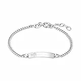 Amor Identarmband 925 Sterling Silber Unisex Mädchen Jungen Armschmuck, 12+2 cm, Silber, Engel, Kommt in Schmuck Geschenk Box, 2021559