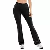 Stanpetix Flared Yogahose für Damen mit Taschen für Yoga Workout Leggings (Schwarz,XL)