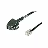 Goobay 50941 TAE-F Telefonkabel (International-Pin Out) 4-polig / Flachkabel für Telefondose, Telefon, Router, Modem / TAE-F Stecker auf RJ11 Stecker (6P4C); 3 Meter