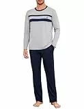 Marvmys Herren Schlafanzug Lang Winter Baumwolle Pyjama Rundhals Set Männer Nightwear S-3XL