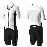 Lo.gas Herren Pro Trisuit Kurzarm Triathlonanzug für Rennen und Triathlon-Wettkämpfe -Triathlon-Anzug für Herren Weiß Medium