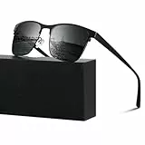 Glapeame Sonnenbrille Herren polarisiert UV400 Schutz Rechteckig Sonnenbrillen Klassisch Unisex sunglasses men für Fahren Golf Angeln,Schwarz