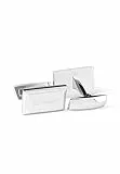 DAVIDOFF Manschettenknöpfe – Rechteckige Herren-Manschettenknöpfe, Brief und Umschlag – Kreatives Design – Rhodiniertes Messing – Geschenk-Accessoire