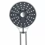 YEAUPE PRO Duschkopf, Hochdruck Duschkopf mit 6 Strahlarten, Anti-Kalk-Handbrause und einfache Installation ohne Werkzeug, Sparduschkopf für Gebiete mit hartem Wasser, Chrom