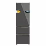 Cecotec Kühlschrank mit französischen Türen 400 L Bolero Coolmarket Combi F2D 400 Grey Glass E. Kühlschrank mit 4 Türen, NoFrost-System, Multi Airflow-Verteilung und Temperaturwarnungen