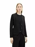 TOM TAILOR Damen 1038703 Basic Ottoman Blazer mit Taschen , 14482 - Deep Black, XL