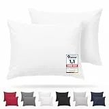 Komfortec Kissenbezug 2er Set - 100% Mikrofaser, Weich & Atmungsaktiv, mit Reißverschluss - Kopfkissenbezug - Waschbar & Pflegeleicht - Weiß - 50 x 70 cm