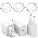 [MFi Certified] 25W USB C Ladegerät,3er Pack iPhone Ladegerät und 2M iPhone Ladekabel*3, PD 3.0 USB C Schnellladegerät iPhone auf Lightning Kabel 2M für iPhone 14 Pro Max 13 12 11 XS SE iPad