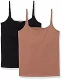 Amazon Essentials Damen Umstands-Camisole Stillfreundlich, 2er-Pack, Schwarz/Braun, Größe M
