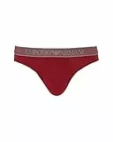 Emporio Armani Herren Shiny Logoband Brief Slip, rot, M