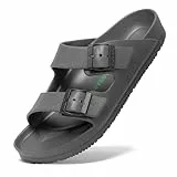 SAGUARO Hausschuhe Herren Damen Leicht Elastisch Pantoletten Klassisch Badschuhe Unisex Erwachsener Sandalen, Haus Dunkelgrau 39