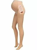 Herzmutter Umstandsstrumpfhose 20DEN - transparent-matte-soft - Schwangerschaftsstrumpfhose - Hautfarben-Beige-Schwarz - 1er & 2er-Set - 1200 (L-XL, Beige-Hell)