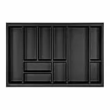 Orga-Box Junker Slim Besteckeinsatz 725 x 476 mm Lavagrau mit Perlstruktur für 80er Schränke Küchen Besteckkasten passgenau für SO SLIM Schubladensystem