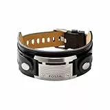 Fossil große schwarze ID-Manschette Armband aus Leder, JF84816040 Länge: 242mm, Breite ID: 29mm