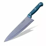Nirosta Kochmesser – mit ergonomischem Griff und rostfreier Edelstahlklinge, 32 cm mit gebrauchstüchtiger Schärfe, Blau matt