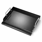 Universal Plancha Grillplatte für Weber Gasgrills & Holzkohlegrill, Universal Grillpfanne Flache Oberplatte, Schwarze Plancha Grillplatte, Antihaftbeschichtung, 43 x 33CM Rechteckige Grillplatte
