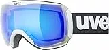 uvex downhill 2100 CV - Skibrille für Damen und Herren - konstraststeigernd - verzerrungs- & beschlagfrei - white matt/blue-green - one size