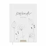 Eine der Guten Terminkalender A5 - Studienplaner 2025 2026, 18 Monate Wochenplaner & Notizbuch für Juli 25 bis Dez. 26, Softcover Taschenkalender, Weiß Grau, klimaneutral, FSC Papier