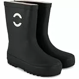 Mikk-line Gummistiefel Kinder 36 | Black Regenstiefel Kinder Gefüttert | Gefütterte Gummistiefel Kinder | Wasserdichte Gummistiefel | Regenschuhe & Kinderstiefel