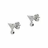 Emporio Armani Damen Ohrringe aus Edelstahl oder Halbedelsteinen mit Push-Back-Verschluss, Silber