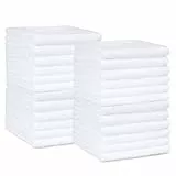 Amazon Basics Waschlappen Set, 100% Baumwolle Extra Saugfähig Schnelltrocknend, 30 x 30 cm, Weiß, 24er-Pack