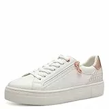Tamaris Damen Low-Top Sneaker, Frauen Sneaker,Wechselfußbett,Comfort Lining,Pflege-leicht,qualitaet,stabil,trage-Komfort,WHT/Rose Gold,38 EU