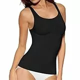 Lancry Damen Kompressions-Tanktop zum Abnehmen ohne Nähte, Bauch- und Taillenkontrolle (ohne Polsterung), Schwarz , M