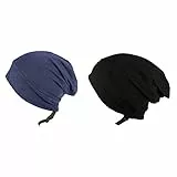 TSWRK 2PCS Schlafmütze Beanie Mütze Wintermütze Einstellbar Kopfbedeckung für Damen Herren