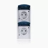 Busch-Jaeger 20-02 EW-53 SCHUKO® Steckdose 2-fach (Thermoplast) Grau ocean® (IP 44) 2CKA002084A0701