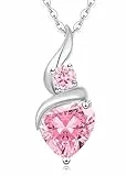 LOUISA SECRET Kette Damen Infinity Herz Anhänger 925 Sterling Silber or Messing mit Rose Gold plattiert Geburtsstein Halskette für Damen Valentinstag Weihnachten Geburtstag für Sie Frauen mama