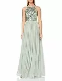 Maya Deluxe Damen Abendkleid Pailletten Cocktailkleid Tüllkleid Kleid Nackenband Elegant Für Hochzeit Brautjungfernkleid Bridesmaid Dress, Sage Green, 36 EU
