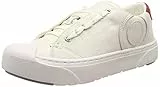 heybrid Damen Sneaker mit Patch Schnürhalbschuh, Naturfarben, 36 EU