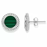 Damen Ohrringe Silber 925, Echter Natürlicher AAA Malachit Edelstein Ohrstecker