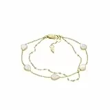 FOSSIL Damen-Gliederarmband Teardrop Perlmutt weiß, JF04317710