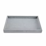 Papten Schmucktablett stapelbar aus Samt, Schmuckaufbewahrung Schublade Schmuckeinsatz Organizer Schmuck Display für Ringe Ohrringe (Grau)