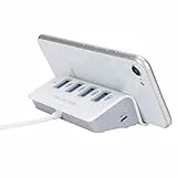 4 Port USB HUB Mehrere Schnittstellen OTG HUB Adapter für Telefon Tablet Desktop USB C HUB,BYEASY USB C auf USB 2.0 HUB für MAC OS, und Andere Betriebssysteme,Weiß