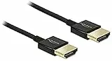 DeLock Kabel High Speed HDMI mit Ethernet - HDMI-A Stecker  HDMI-A Stecker 3D 4K 1 m Slim Premium