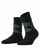 Burlington Stoppersocken Cosy Argyle W Hp Wolle rutschhemmende Noppen 1 Paar, Schwarz Black 3000, 36-41