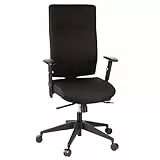 hjh OFFICE 608500 Profi Bürodrehstuhl PRO-TEC 300 Stoff Schwarz Bürosessel ergonomisch, hohe Rückenlehne, Armlehne verstellbar