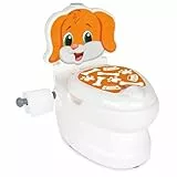 JAMARA Meine kleine Toilette Hund mit Spülsound und Toilettenpapierhalter - leicht zu reinigen, abgerundete Kanten, Saugknöpfe für Guten Halt