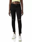 Urban Classics Damen Ladies Cut Knee Pants Hose, Schwarz (Black 7), 27W / 30L EU