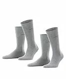 ESPRIT Herren Socken Basic Uni Multipack M So Baumwolle einfarbig 2 Paar, Grau Light Grey Melange 3390, 43-46