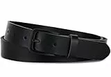 Frentree Ledergürtel MADE IN GERMANY, Schwarze Schnalle, Leder Gürtel für Damen und Herren, 3 cm breit, Schwarz