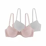 Dorina Set aus 2 niedrig gepolsterten Halb-BHS,Rosa/Elfenbein,75C