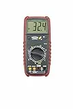 Testboy 313 Digital-Multimeter (automatischer Messbereichsschutz, großes LCD mit Hintergrundbeleuchtung, Temperaturmessung, CAT III 600 V, ABS-Kunststoffgehäuse), Rot/Schwarz
