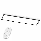EGLO LED Büro-Deckenleuchte Bottazzo, mit Fernbedienung, 3200 Lumen, Deckenlampe flach 100x25 cm, Lampe Decke Wohnzimmer, Panel dimmbar, Küchenlampe warmweiß – kaltweiß, Schwarz