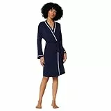 Amazon Essentials Damen-Bademantel, langärmelig, Modal-Mischgewebe, Marineblau, Größe L